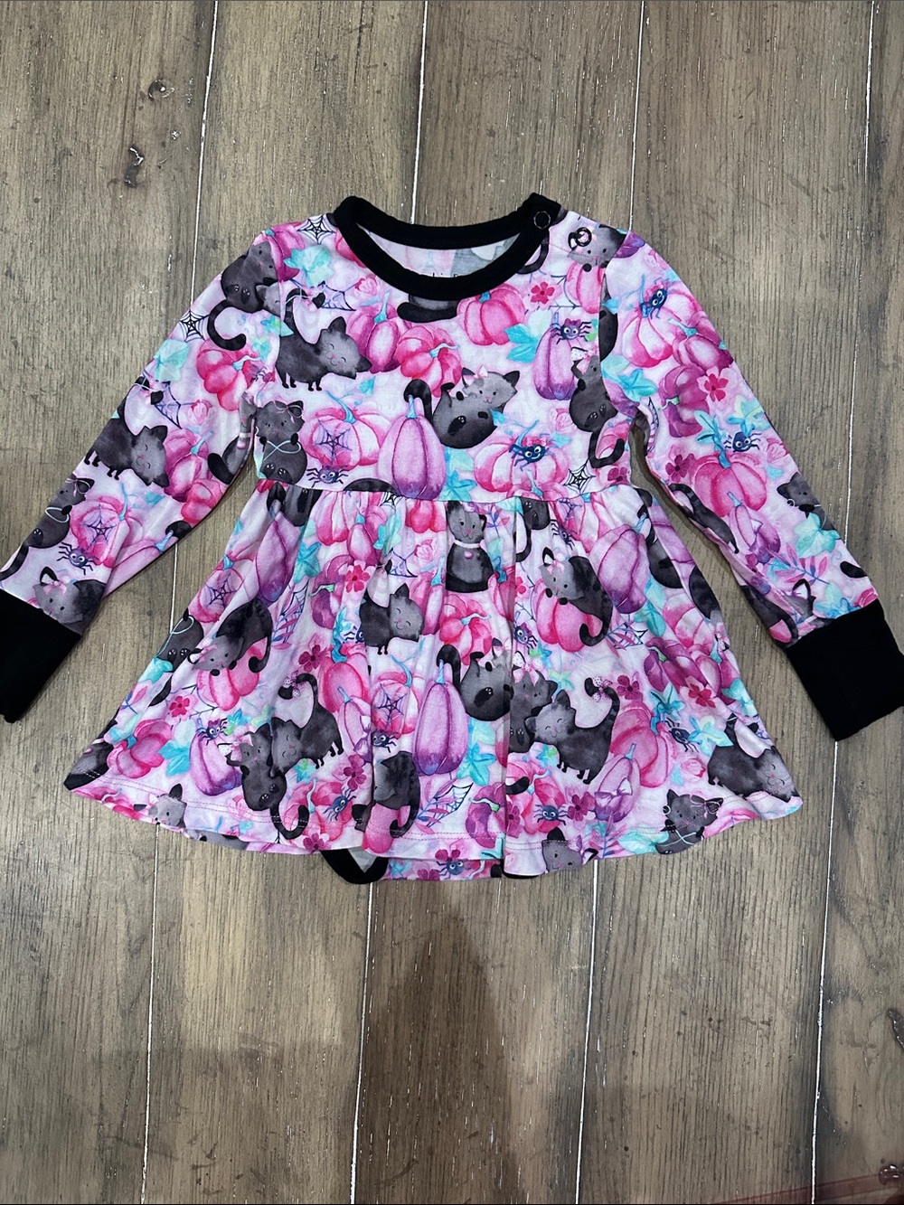 Birdie Bean Pink Dress with Kitty Themed Design